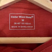 Керемиденочервена мъжка тениска Cedar Wood State, снимка 4 - Тениски - 35901782