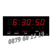 LED стенен електронен часовник с календар и термометър, 36 см, снимка 2 - Други - 39946259