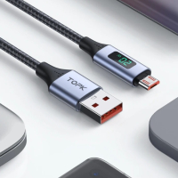 Кабели за бързо зареждане с дисплей! Iphone, type C, USB A, micro USB кабел, снимка 4 - USB кабели - 44683355