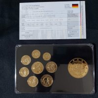 Позлатен пробен Евро Сет - Германия + медал , снимка 2 - Нумизматика и бонистика - 44392763