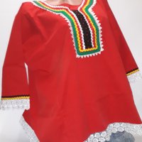 Дамска фолклорна риза червена, снимка 1 - Ризи - 41358526