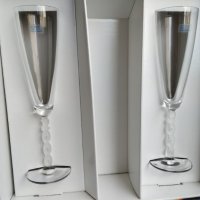 Нови немска чаши от Schott Zwiesel за шампанско - пенливо вино . Височина 24 см вместимост 200 мл. , снимка 5 - Чаши - 41470999