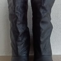 Черни ботуши от естествена кожа дължина 7/8., снимка 1 - Дамски ботуши - 41866394