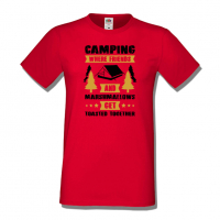 Мъжка тениска Camping Where Friends And Marshmallows Get Toastet Together,Къмпинг,Планина,Изненада,, снимка 3 - Тениски - 36348596