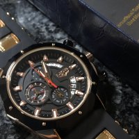 LIGE-Луксозен кварцов часовник,хронограф,дата,силиконова каишка,високо качество, снимка 4 - Мъжки - 41424376