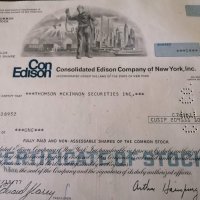 Сертификат за акция | Con Edison Company New York | 1977г., снимка 3 - Други ценни предмети - 34641242