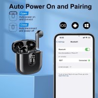 Безжични слушалки Aptkdoe, Bluetooth 5.3 – черни IS07, снимка 5 - Безжични слушалки - 42282987