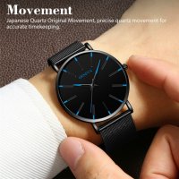 Мъжки ръчен часовник GENEVA с кварцов механизъм и мрежеста верижка, снимка 2 - Мъжки - 41698627