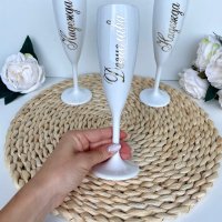 Бели персонализирани чаши за моминско парти, снимка 3 - Подаръци за сватба - 44214605
