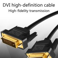 НОВ Кабел DVI към DVI 24+1 High speed 1080p Gold Мъжки-Мъжки DVI Монитор HDTV PC PS3 XBOX DVD Кино, снимка 6 - Кабели и адаптери - 39851438