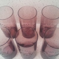 Стъклени чаши Кока Кола от един цвят прозрачно лила 6 бр, снимка 3 - Колекции - 39408492