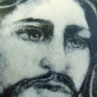 Исус Христос - впечатляваща картина от текстил, снимка 2 - Картини - 40798147