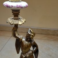 италианска ретро бронзова настолна лампа , снимка 15 - Настолни лампи - 44327235