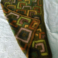 Ръчно плетено  одялце от вълна, снимка 2 - Олекотени завивки и одеяла - 36117603