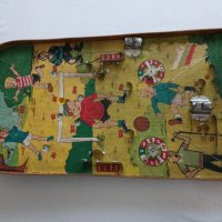 Винтидж дъска за игра на пинбол 63.см(600 мм), футболна ретро дървена игра на пинбол от 1960 г.,  - , снимка 1 - Антикварни и старинни предмети - 41534119