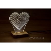 Настолна лампа сърце с име - подарък за 14 февруари, снимка 4 - Настолни лампи - 39277434