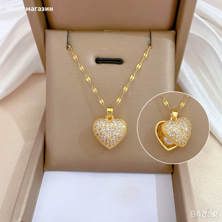 Отварящо се колие с форма на сърце , снимка 1