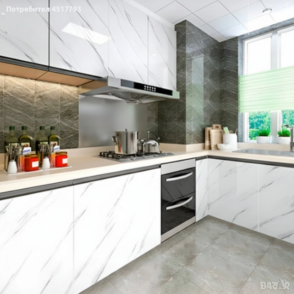 Мраморно самозалепващо фолио за обновяване на дома – водоустойчиво, здраво, практично, снимка 1