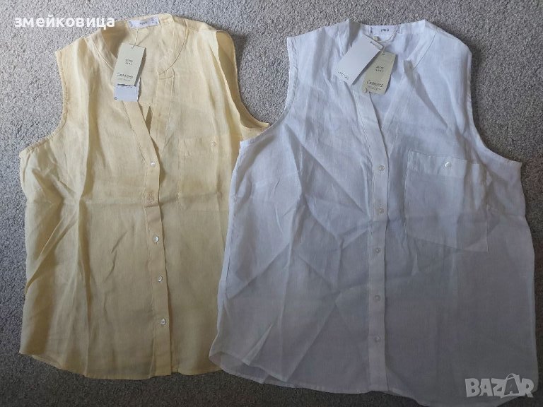 Нови ленени ризи без ръкав Манго М и Л, снимка 1