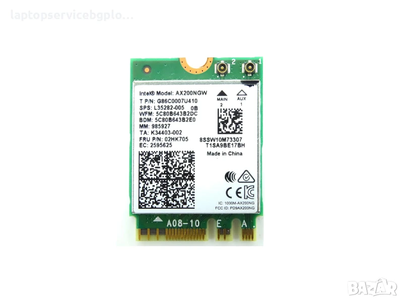Intel WiFi 6 AX200 Wireless Card 802.11ax 160MHz Bluetooth 5.1 FRU 02HK705 ASUS MARS 15 K571 X571 X5, снимка 1