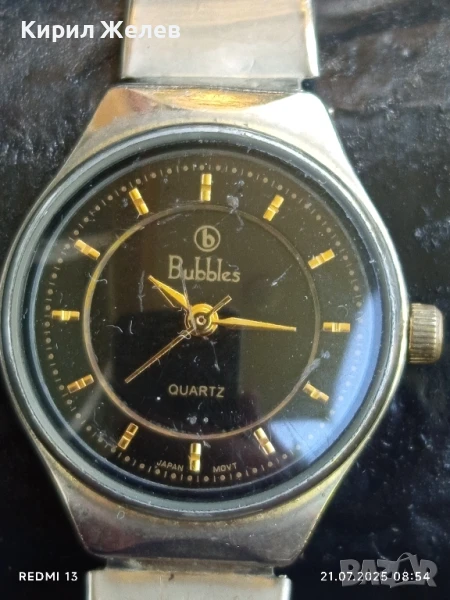 Красив дамски часовник Bubbles Quartz Japan movt стилен дизайн 34077, снимка 1