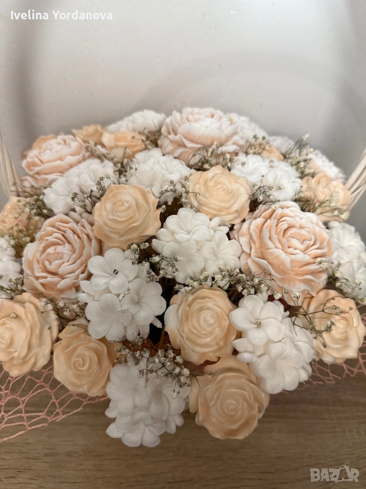 Кошница със сапунени цветя, снимка 1