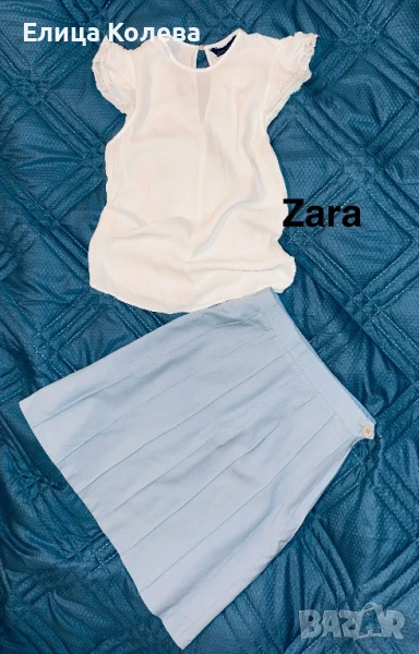 Елегантна пола и Zara бял топ за момиче 10 г, снимка 1