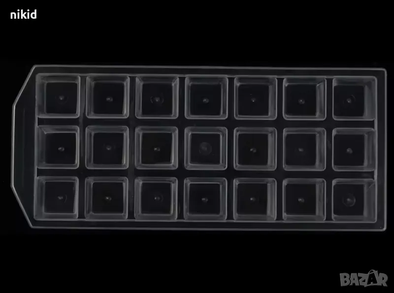 21 куб кубчета скосени прозрачна пластмасова форма молд за фондан шоколад гипс лед бонбони украса, снимка 1