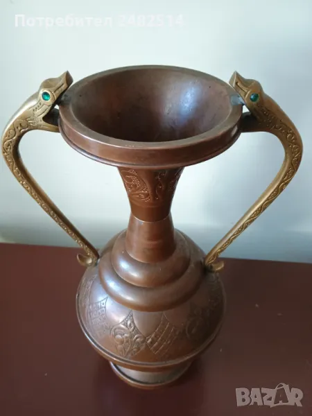 Deposee art deko. Стара медна амфора, ваза , снимка 1