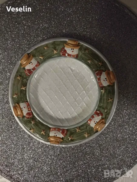 Керамична чиния с коледен мотив , снимка 1