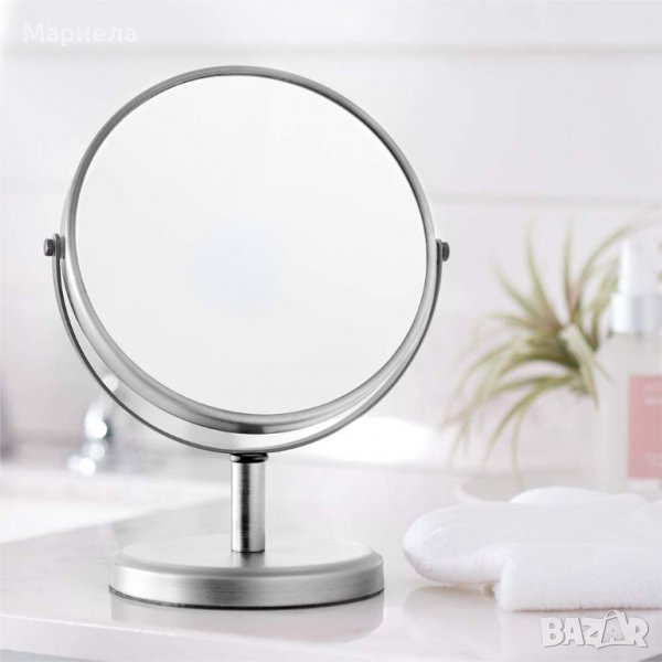 Козметично огледало Amazon Basics - Double-sided modern cosmetic mirror, Nikel, снимка 1