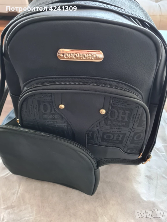 Дамска раница TENDENZ от еко кожа, черна, чисто нова с етикет, снимка 1