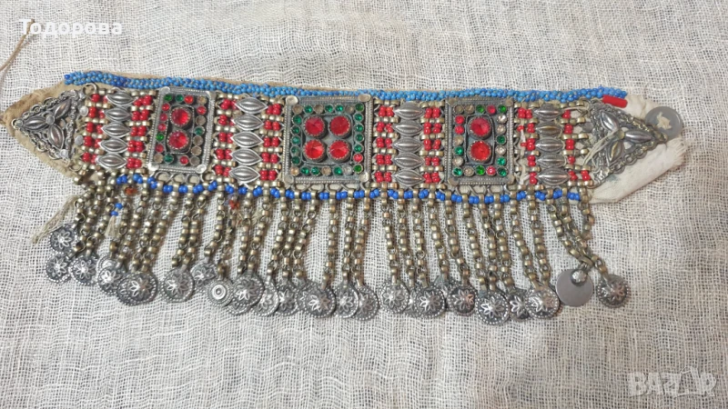 Старинен накит от сачан и цветни камъни, снимка 1