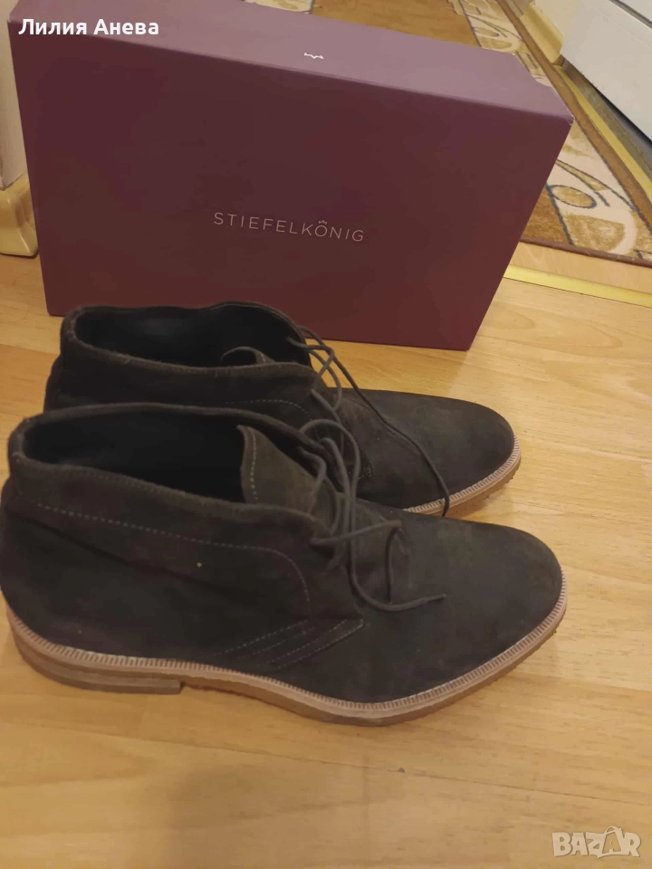 Мъжки боти кларк от естествен велур и естествен каучук , снимка 1