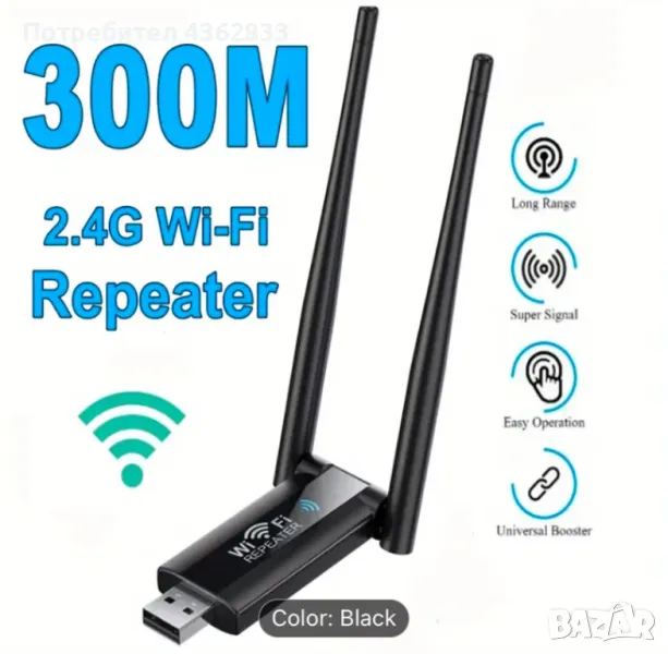 Wi-fi усилвател 300mbps, снимка 1
