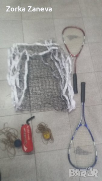 Комплект скуош-ракети,мрежи,топки., снимка 1