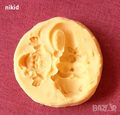 2 Дядо Коледа в 1 силиконов молд форма фондан гипс украса декор, снимка 1