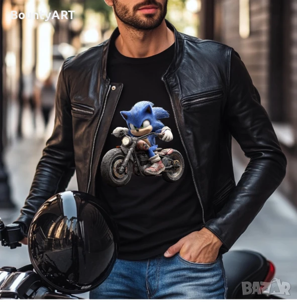 Тениска Соник с мотор, снимка 1