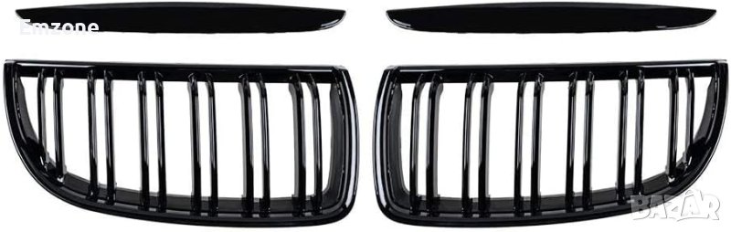 Двойни M Бъбреци Решетки за BMW 3 E90 E91 Черен Гланц 2005-2008г., снимка 1