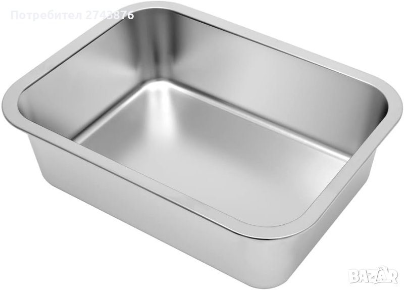 Иноксова дълбока тава правоъгълна ,40х30х15см, снимка 1