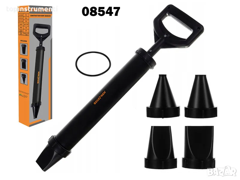 Шприц помпа за цимент и фугиране BIGSTREN, с 4 накрайника, 850 мл, (08547), снимка 1