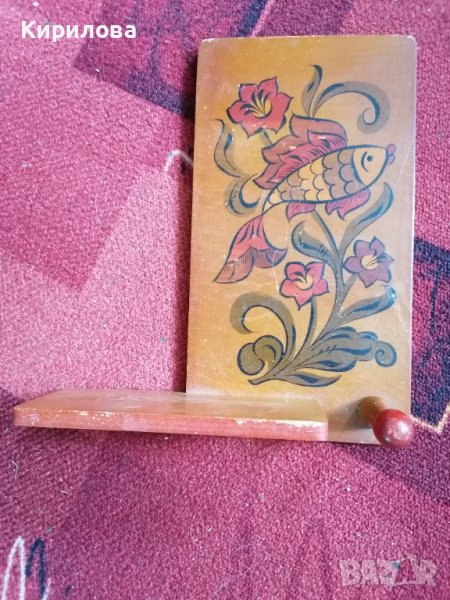 Картина "Златна рибка ". Рисувана върху  дърво с акрилни и темперни бои, лакирана. Размери 27/23 см , снимка 1
