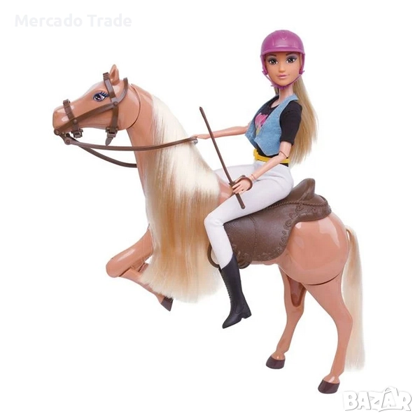 Кукла Бети с механичен кон и аксесоари, Кафяв, снимка 1