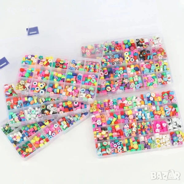 Арт сет за гривнички с маниста Фимо, снимка 1