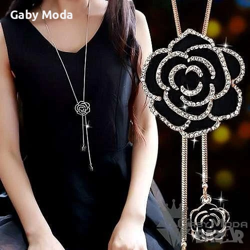 Дамско колие Черна роза, снимка 1