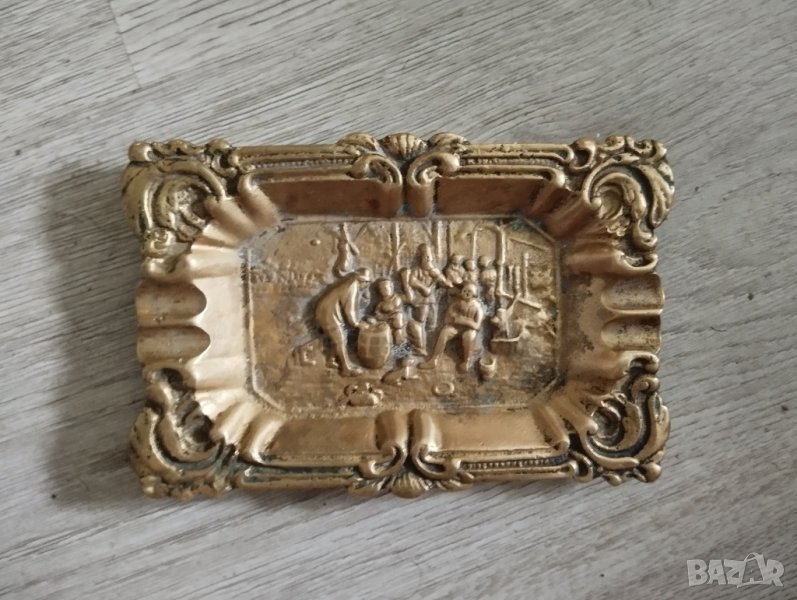 стар месингов пепелник, снимка 1