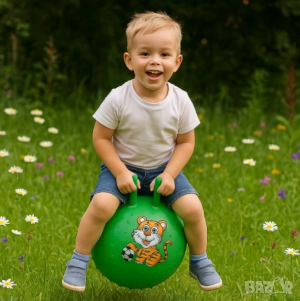 Детска топка за скачане с дръжки – забавление и активност в едно, снимка 1