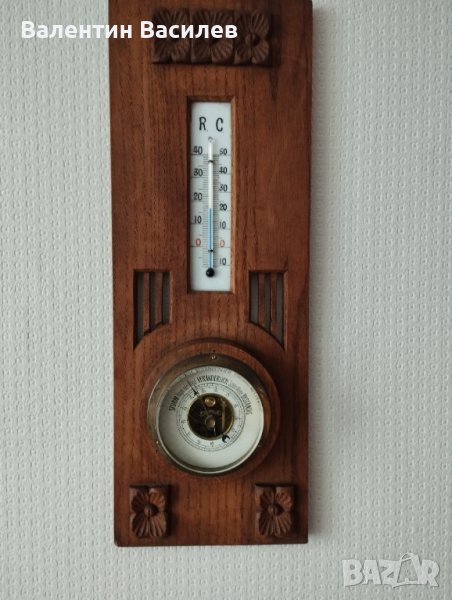 Старинен Немски барометър и термометър, снимка 1
