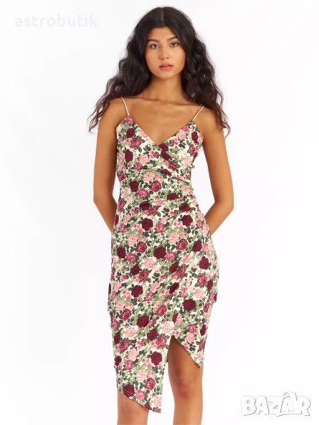 Асиметрична  рокля на цветя, снимка 1