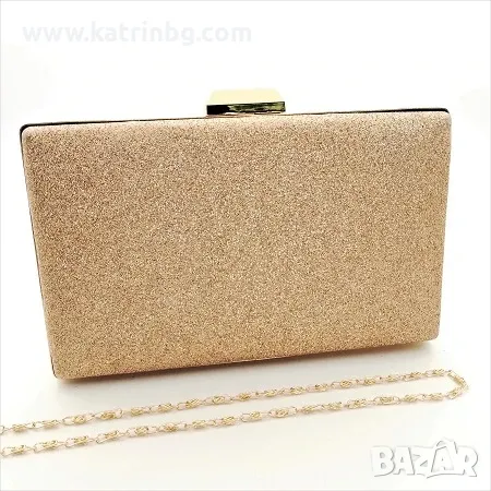 Клъч чанта златна със ситен брокат-Официални чанти на топ цени-KATRIN , снимка 1
